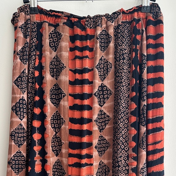 Madam Blue Clothing Animal Print/Tribal Print Skirt, Orange/Brown/Black, L - Picture 10 of 16
